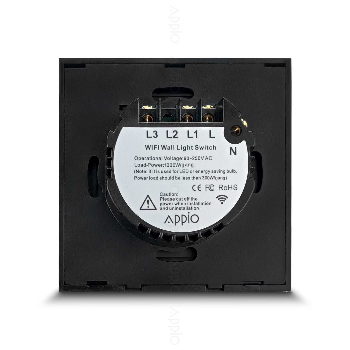 Inteligentny Dotykowy Włącznik Ścienny Podwójny WiFi (czarny)