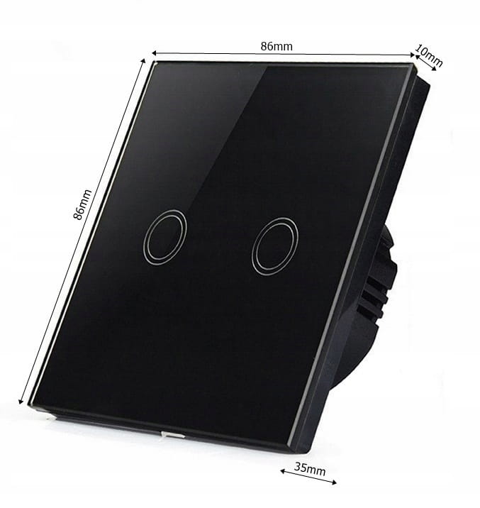 Inteligentny Dotykowy Włącznik Ścienny Podwójny WiFi (czarny)