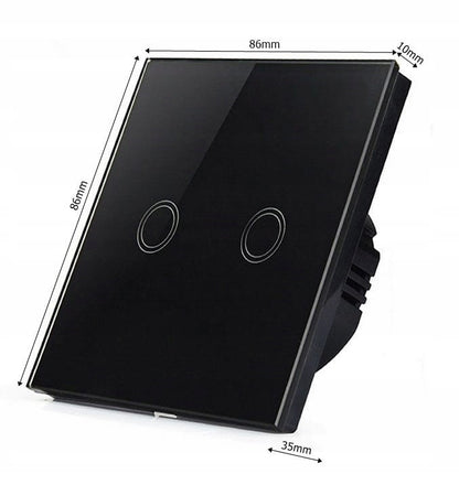 Inteligentny Dotykowy Włącznik Ścienny Podwójny WiFi (czarny)