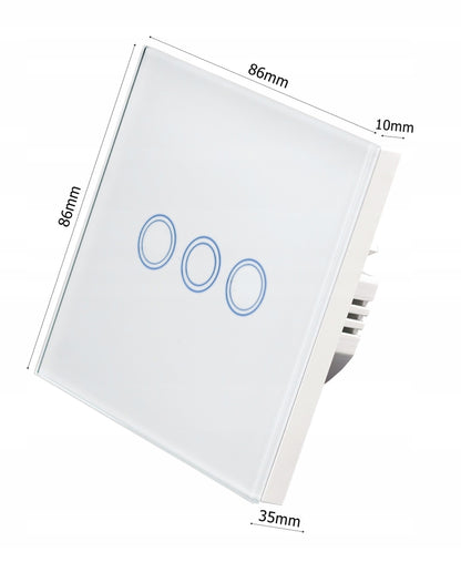 Inteligentny Dotykowy Włącznik Ścienny Potrójny WiFi (biały)