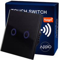 Inteligentny Dotykowy Włącznik Ścienny Podwójny WiFi (czarny)