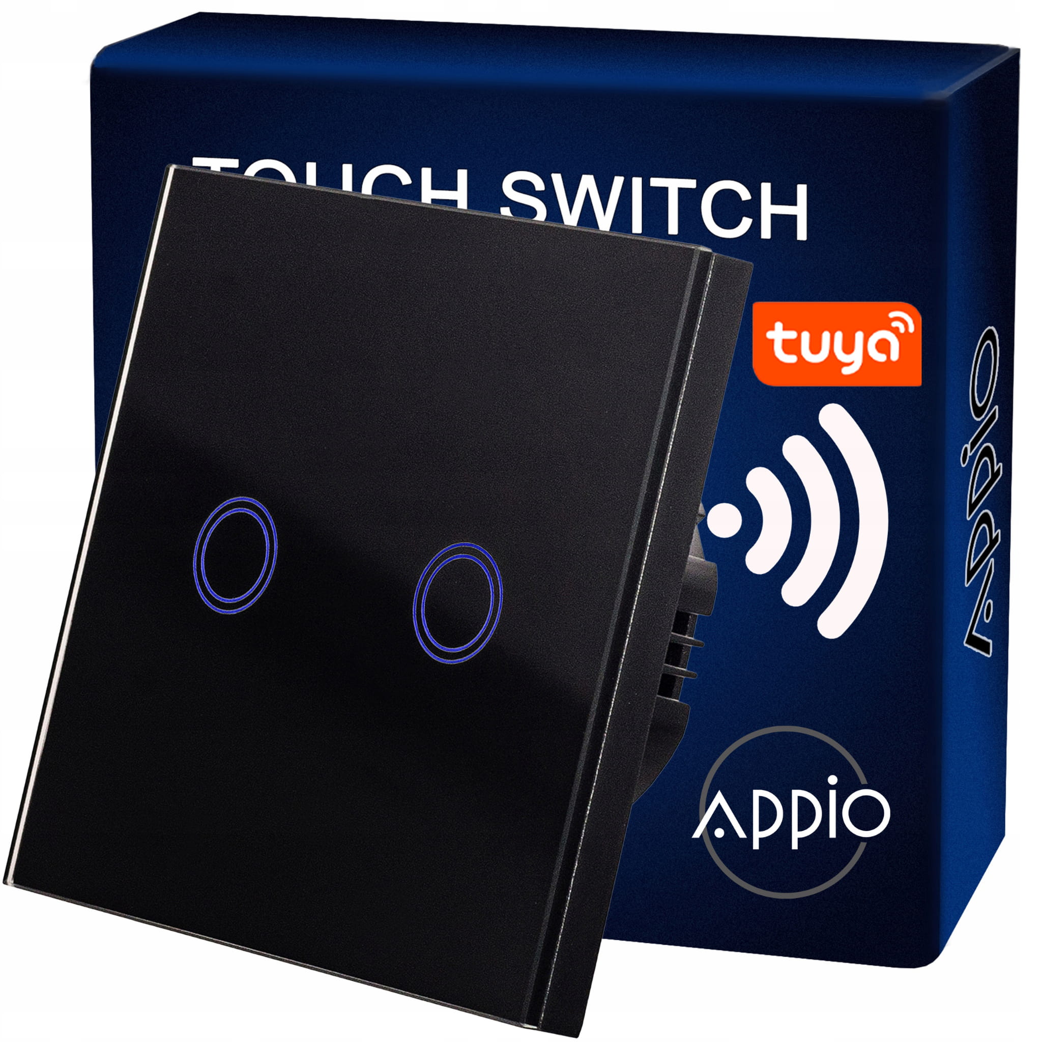 Inteligentny Dotykowy Włącznik Ścienny Podwójny WiFi (czarny)