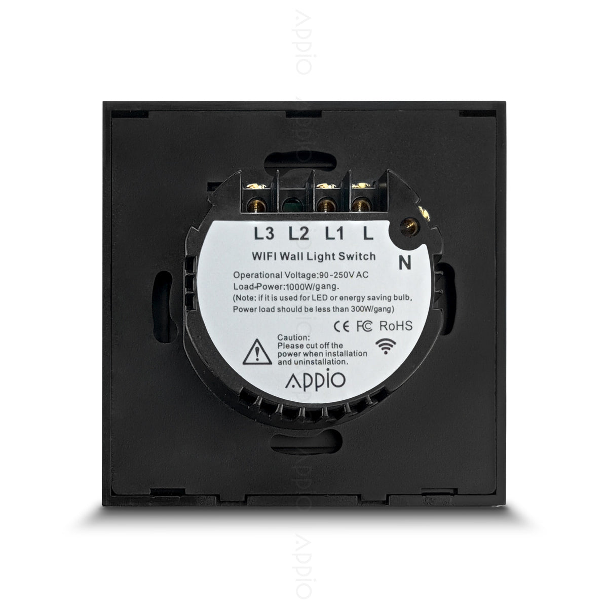 Inteligentny Dotykowy Włącznik Ścienny Podwójny WiFi (czarny)