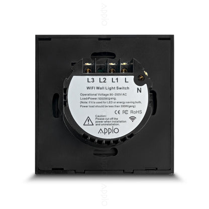 Inteligentny Dotykowy Włącznik Ścienny Podwójny WiFi (czarny)