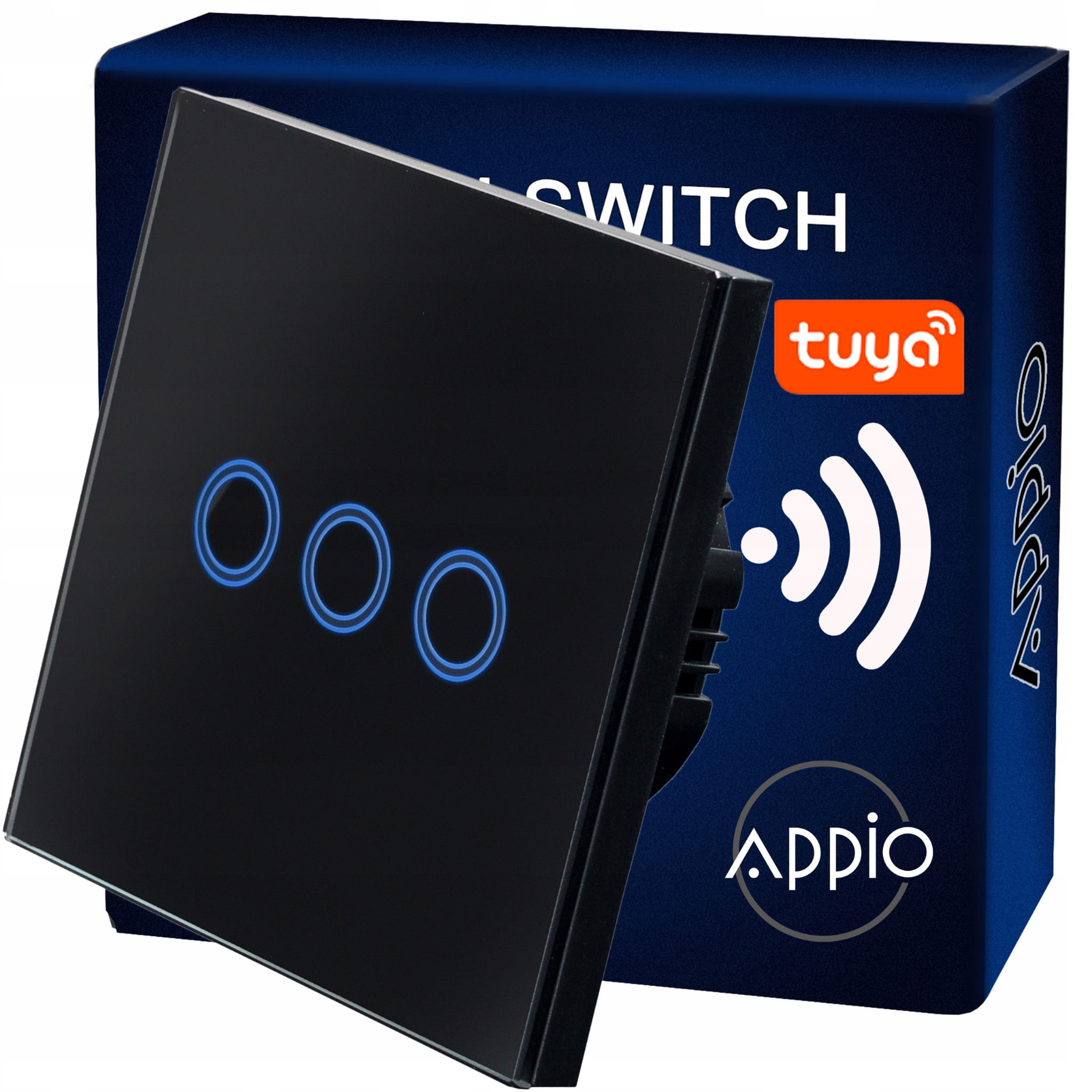 Inteligentny Dotykowy Włącznik Ścienny Potrójny WiFi (czarny)