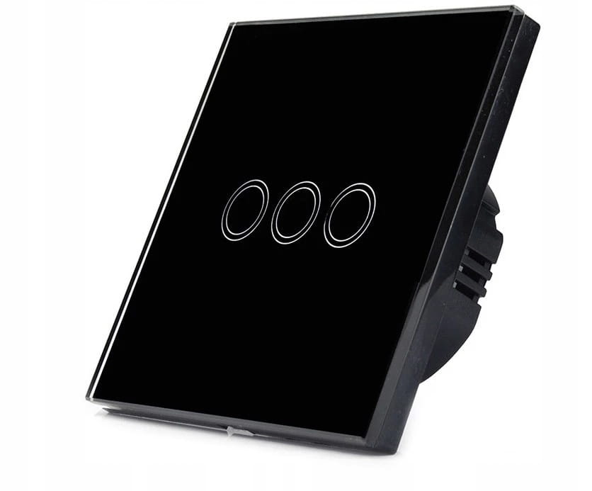 Inteligentny Dotykowy Włącznik Ścienny Potrójny WiFi (czarny)