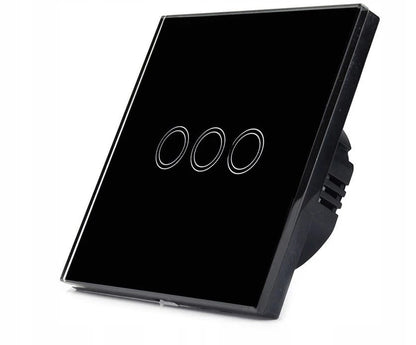Inteligentny Dotykowy Włącznik Ścienny Potrójny WiFi (czarny)